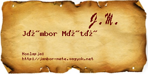 Jámbor Máté névjegykártya
