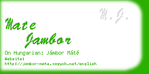 mate jambor business card